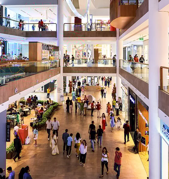 A Glimpse of Mall Highlighting Energetic Ambiance