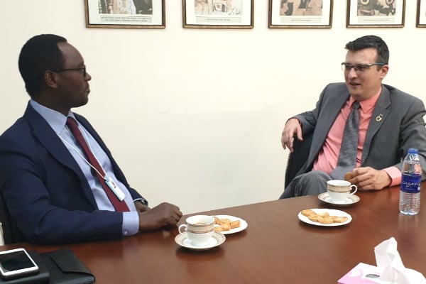 Mr. Emmanuel Hategeka (left), COO of Rwanda Development Board, and Mr. Marko Selaković,
Director – Institutional Development & Student Recruitment (Dubai Campus) at SP Jain, discussed future opportunities