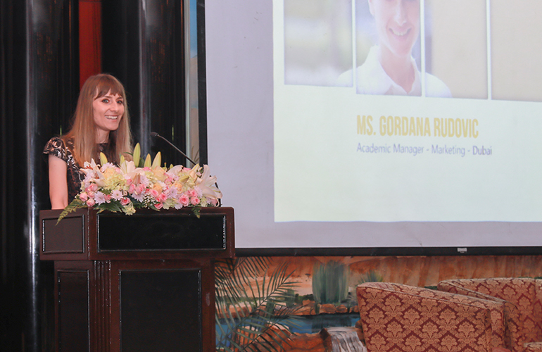 Gordana Rudovic, Academic Manager – Marketing, SP Jain, addresses the audience