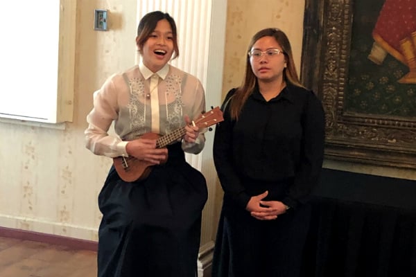 Performance by Filipino BBA students Amara Tan and Kaezha Lhea Marte